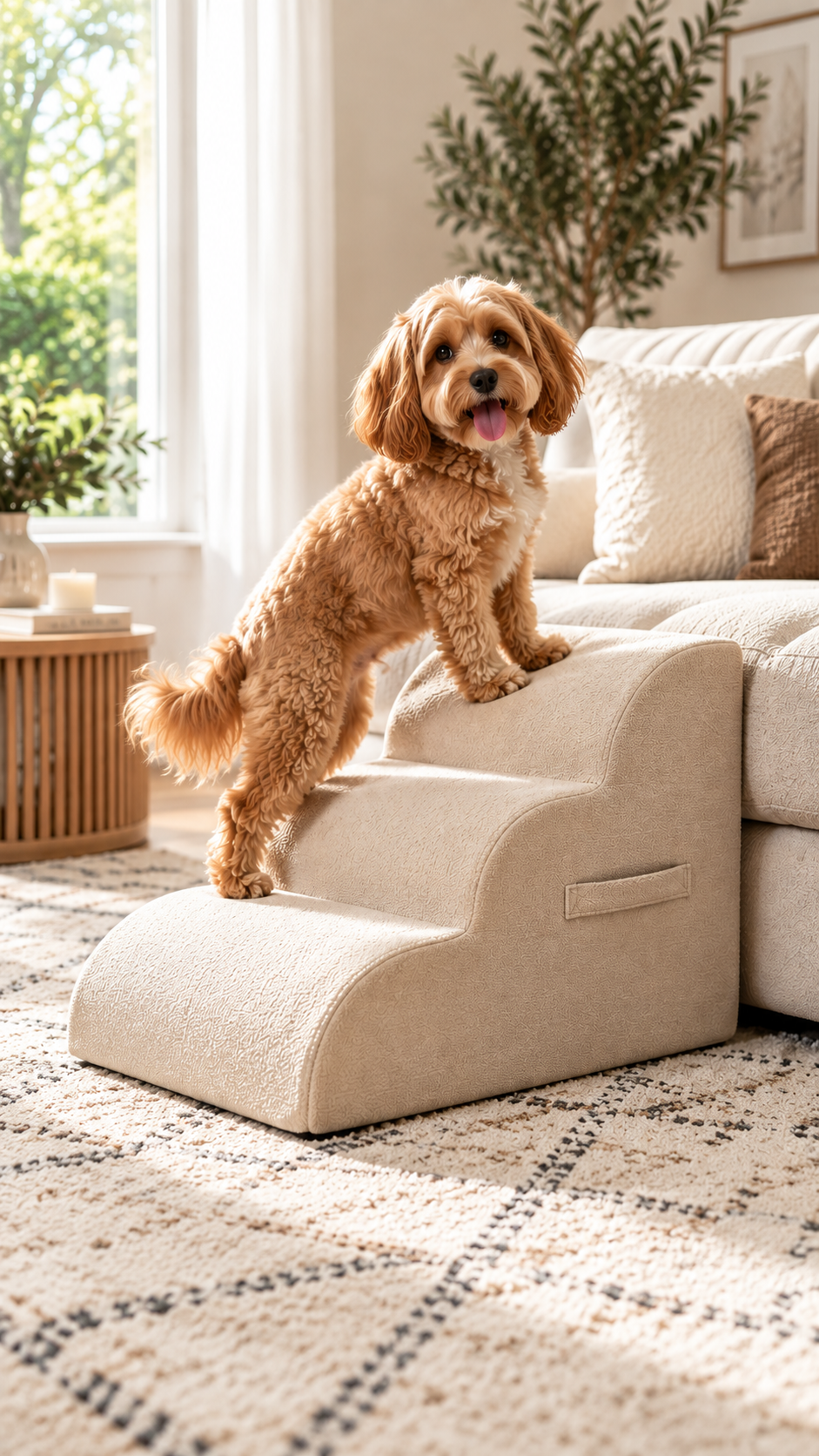 Rampe d'escalier pour chien et chat, 3 marches, escalier pour chiot, fournitures pour animaux, rampe d'escalade pour chiens âgés et animaux souffrant de douleurs articulaires