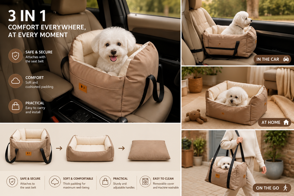 3-in-1 Car Seat for Dogs