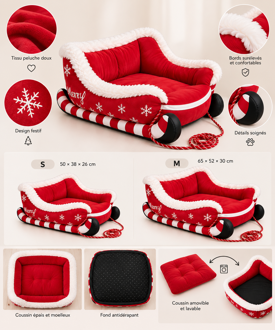 Christmas Sleigh Pet Bed