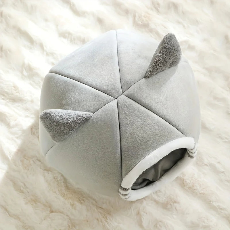 Plush Cat Cave Bed