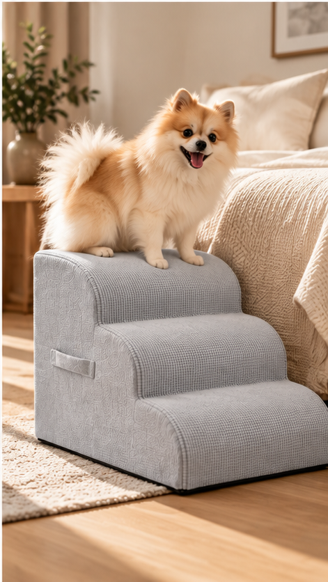 Rampe d'escalier pour chien et chat, 3 marches, escalier pour chiot, fournitures pour animaux, rampe d'escalade pour chiens âgés et animaux souffrant de douleurs articulaires
